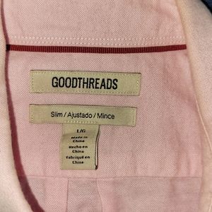 Amazon Goodthreads light pink, large, slim fit casual dress shirt